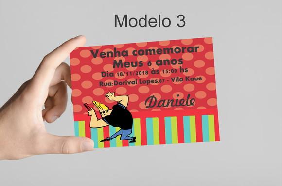 Convite 10x7 -johnny Bravo