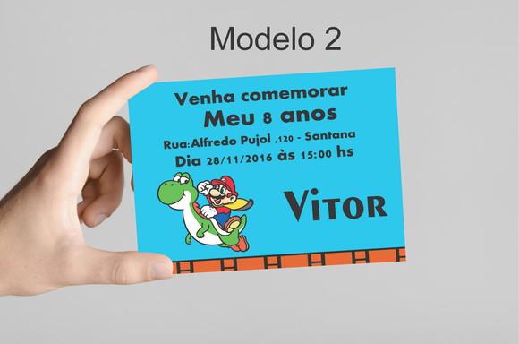 Convite 10x7 -mario Bros
