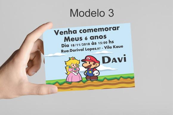Convite 10x7 -mario Bros