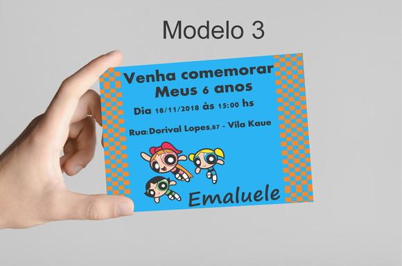 Convite 10x7 -menina Super Poderosas