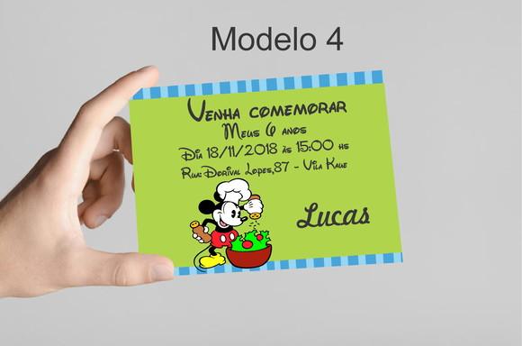 Convite 10x7 -mickey