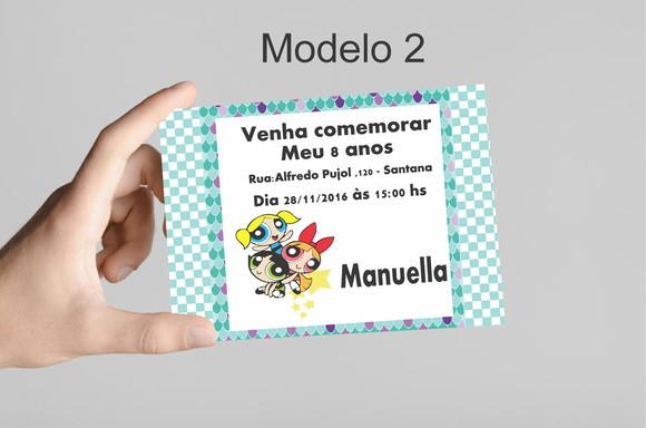 Convite 10x7 -menina Super Poderosas