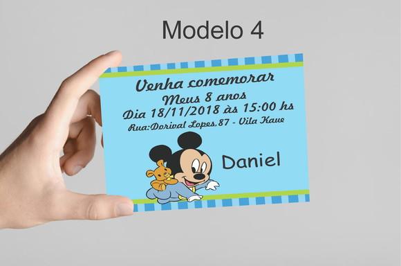 Convite 10x7 -mickey Baby