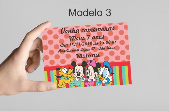 Convite 10x7 -mickey Baby