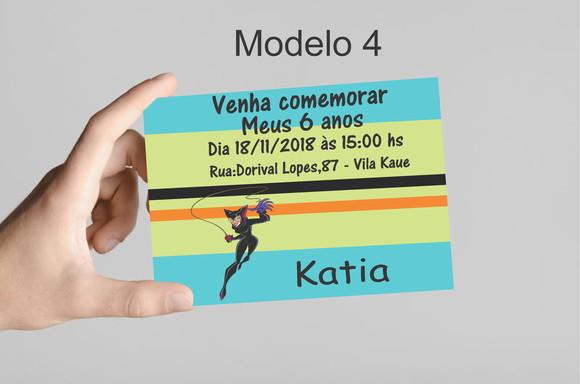 Convite 10x7 -mulher Gato