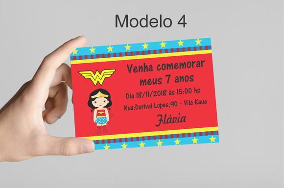 Convite 10x7 -mulher Maravilha