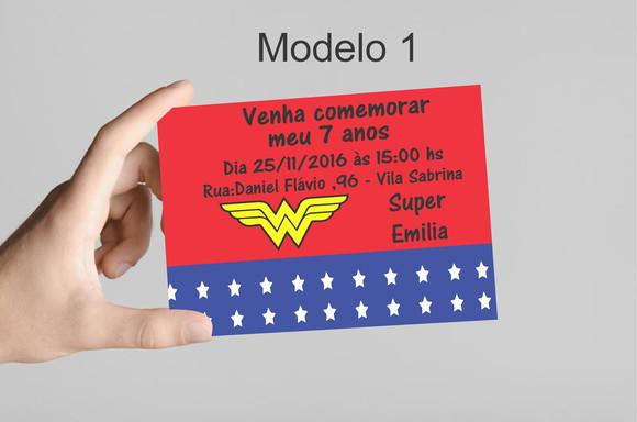 Convite 10x7 -mulher Maravilha