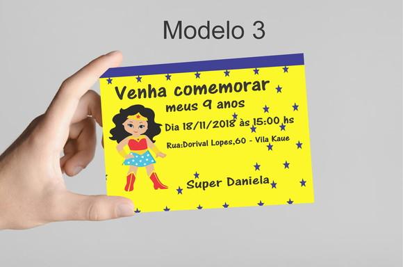 Convite 10x7 -mulher Maravilha