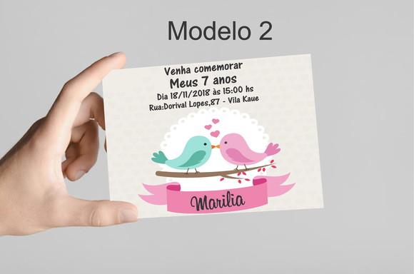 Convite 10x7 -pássaro