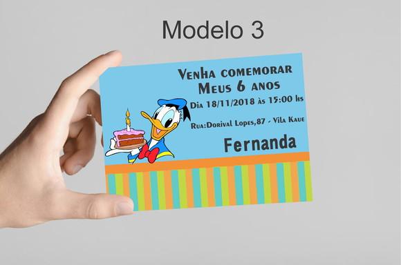 Convite 10x7 -pato Donald