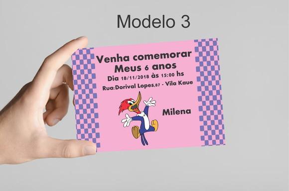 Convite 10x7 -pica Pau