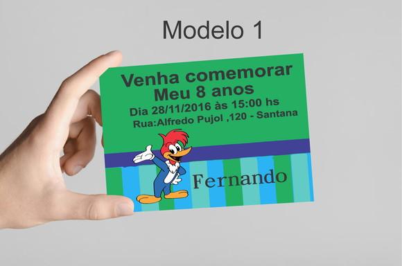 Convite 10x7 -pica Pau