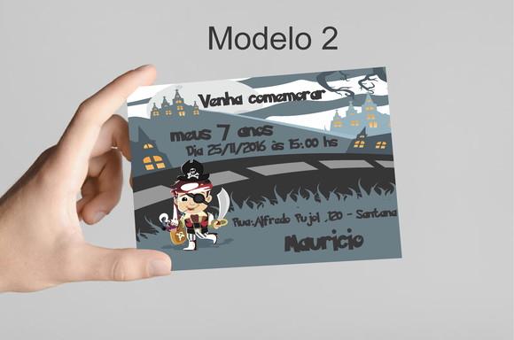Convite 10x7 -pirata