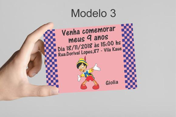 Convite 10x7 -pinoquio