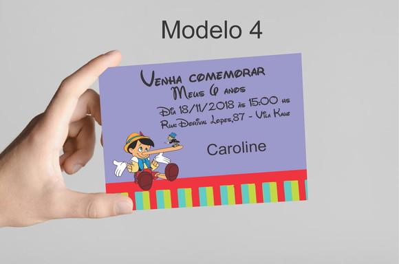 Convite 10x7 -pinoquio