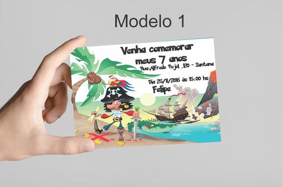Convite 10x7 -pirata
