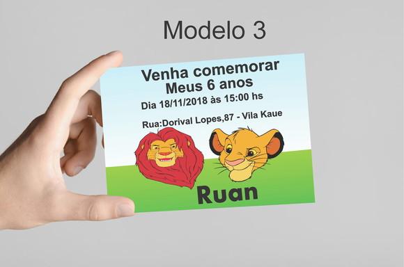 Convite 10x7 -rei Leão