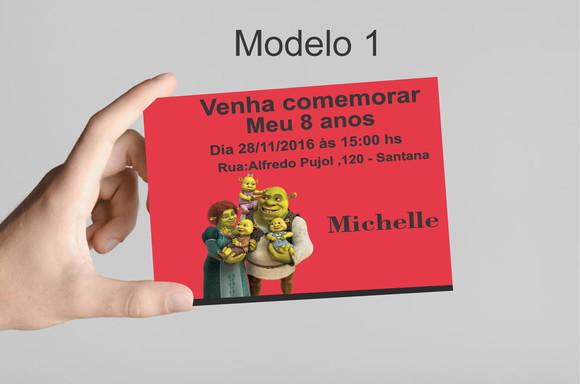 Convite 10x7 -shrek