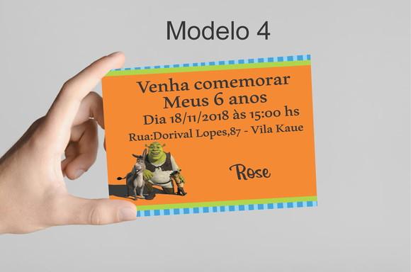 Convite 10x7 -shrek
