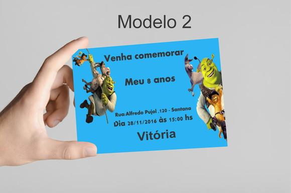 Convite 10x7 -shrek