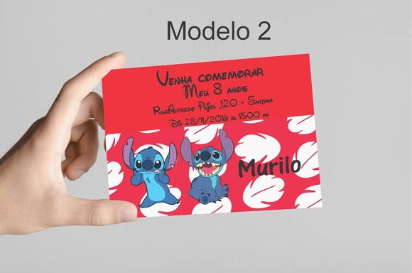 Convite 10x7 -stitch e Lilo