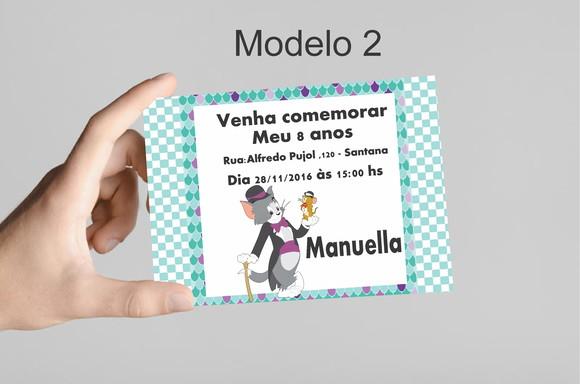 Convite 10x7 -tom e Jerry