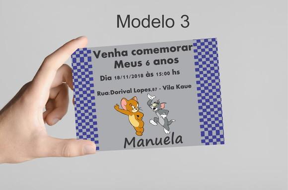 Convite 10x7 -tom e Jerry
