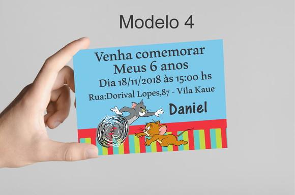 Convite 10x7 -tom e Jerry