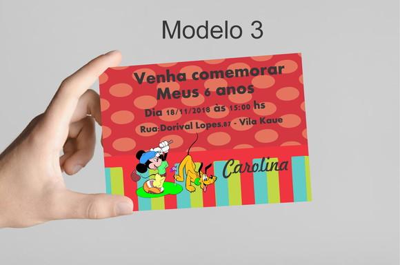Convite 10x7 -turma do Mickey