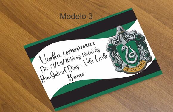 Convite 16x11 -brasões Hogwarts