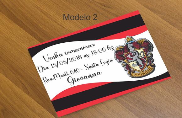 Convite 16x11 -brasões Hogwarts