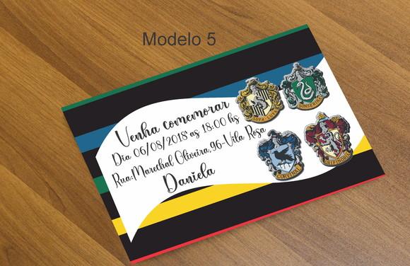 Convite 16x11 -brasões Hogwarts