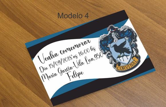 Convite 16x11 -brasões Hogwarts