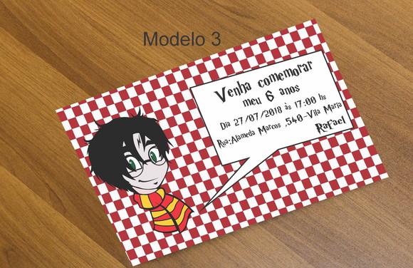 Convite 16x11 -harry Potter-modelo 2