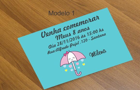 Convite 16x11 Cm-chuva de Amor