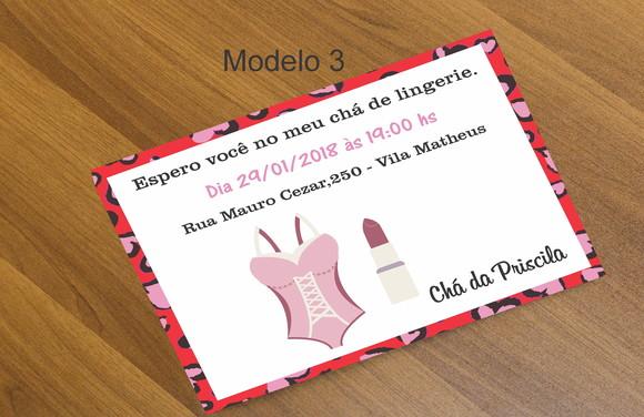 Convite 16x11 Cm-chá de Lingerie