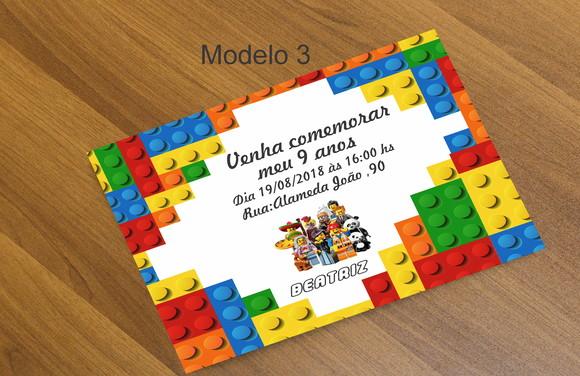 Convite 16x11 Cm-lego