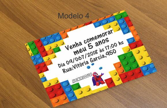 Convite 16x11 Cm-lego