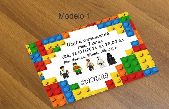 Convite 16x11 Cm-lego
