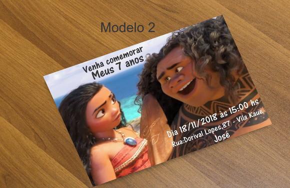 Convite 16x11 Cm-moana e Mauí