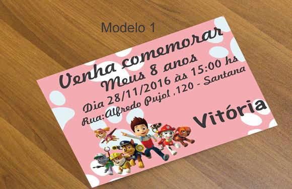 Convite 16x11 Cm-patrulha Canina