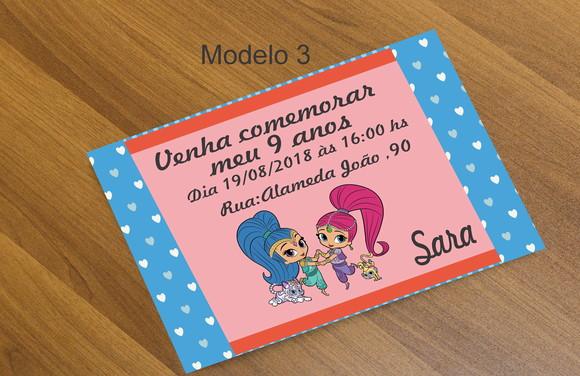Convite 16x11 Cm-shimmer Shine