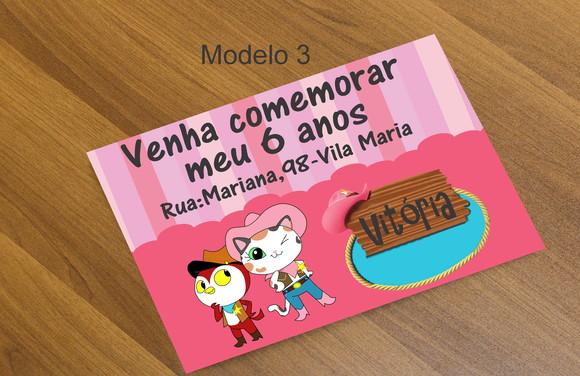 Convite 16x11 Cm-sheriff Calie do Oeste