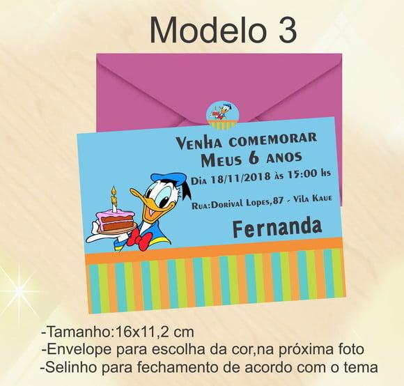 Convite-pato Donald