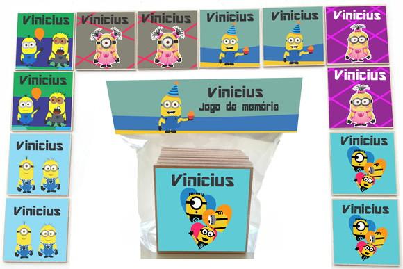 Jogo da Memoria -12 Pças- Mdf-minions