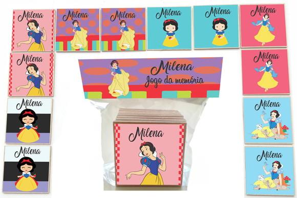 Jogo da Memoria -12 Pças-mdf-branca de Neve