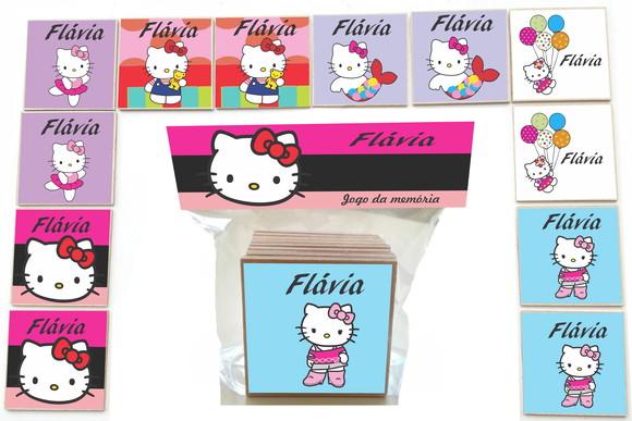 Jogo da Memoria -12 Pças-mdf-hello Kitty