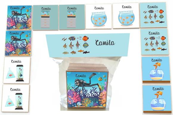 Jogo da Memoria mdf - 12 Pças-aquario