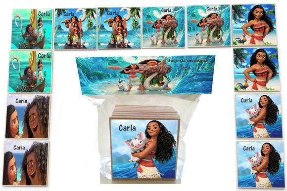 Jogo da Memoria mdf - 12 Pças-moana e Mauí