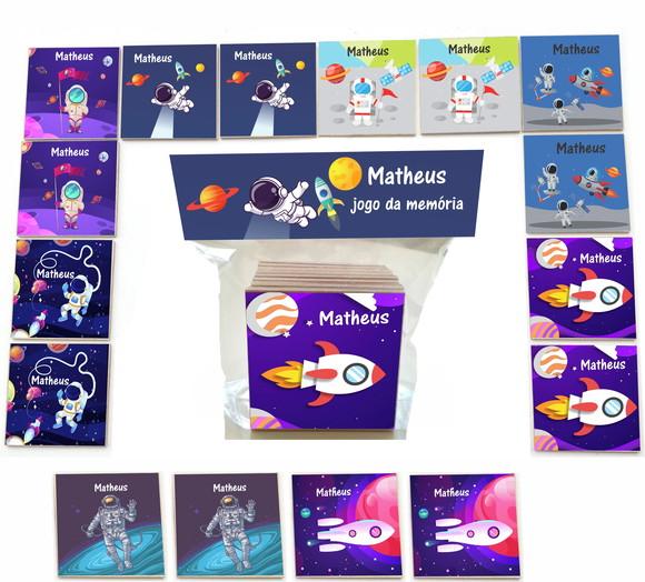 Jogo da Memoria mdf 16 Pças-astronalta